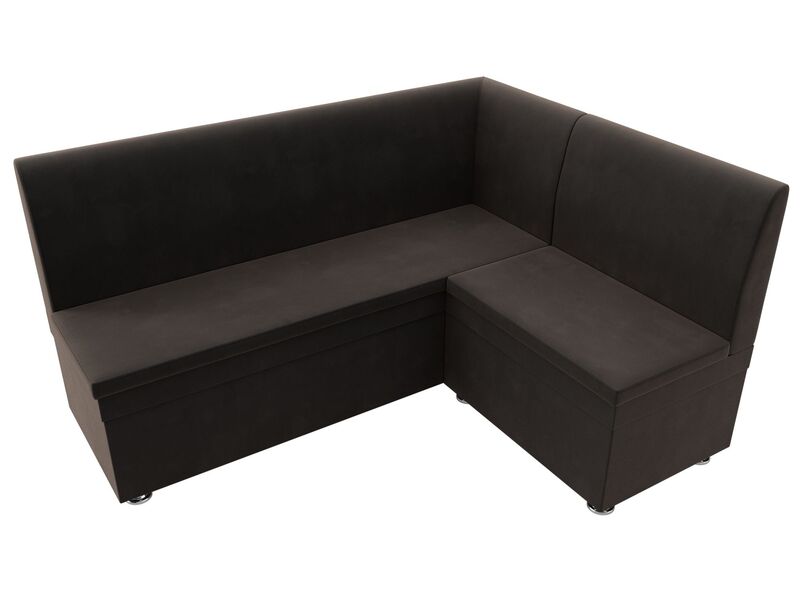 Диван кухонный угловой Уют правый угол, Велюр, SEVEN 727 коричневый