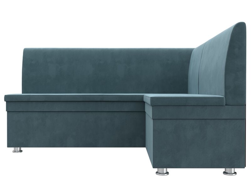 Диван кухонный угловой Уют правый угол, Велюр, SEVEN 113 бирюзовый