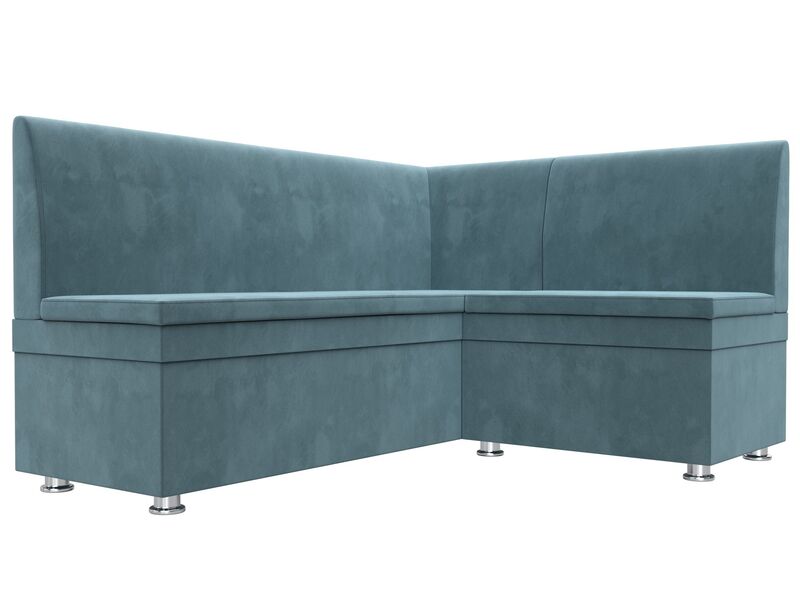 Диван кухонный угловой Уют правый угол, Велюр, SEVEN 113 бирюзовый