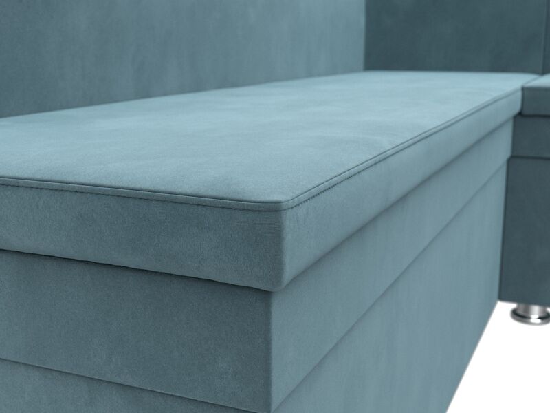 Диван кухонный угловой Уют правый угол, Велюр, SEVEN 113 бирюзовый