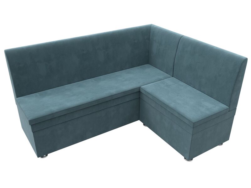 Диван кухонный угловой Уют правый угол, Велюр, SEVEN 113 бирюзовый