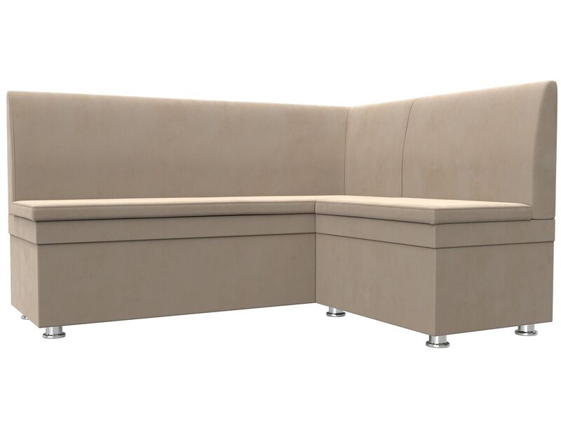 Диван кухонный угловой Уют правый угол, Велюр, SEVEN 729 бежевый