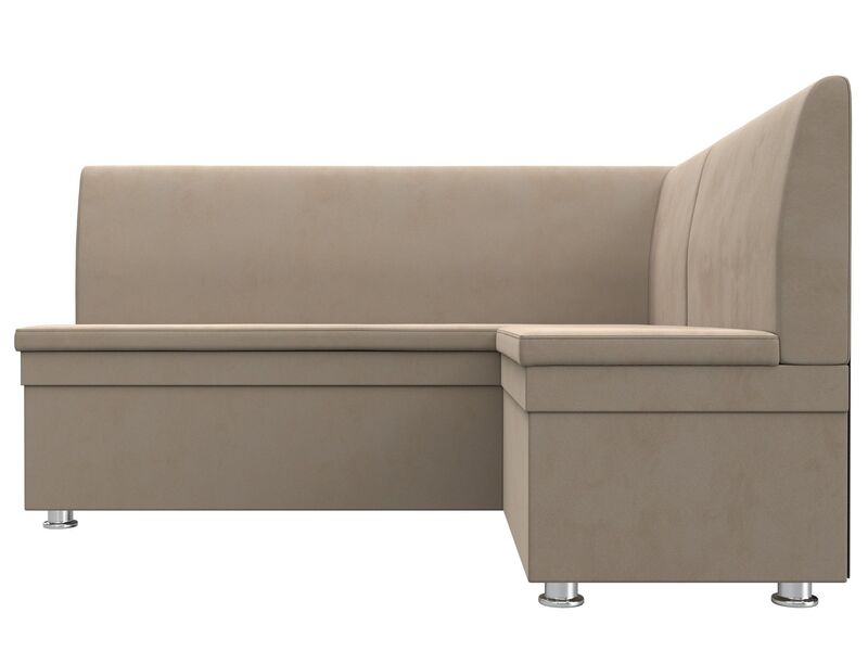 Диван кухонный угловой Уют правый угол, Велюр, SEVEN 729 бежевый