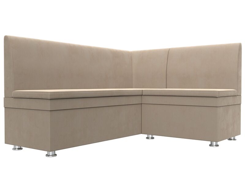 Диван кухонный угловой Уют правый угол, Велюр, SEVEN 729 бежевый