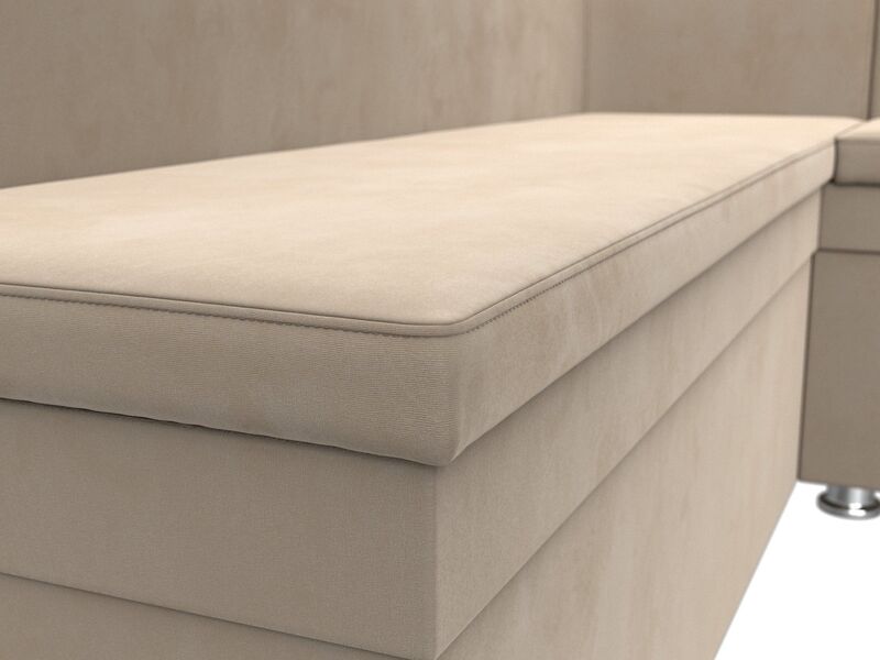 Диван кухонный угловой Уют правый угол, Велюр, SEVEN 729 бежевый