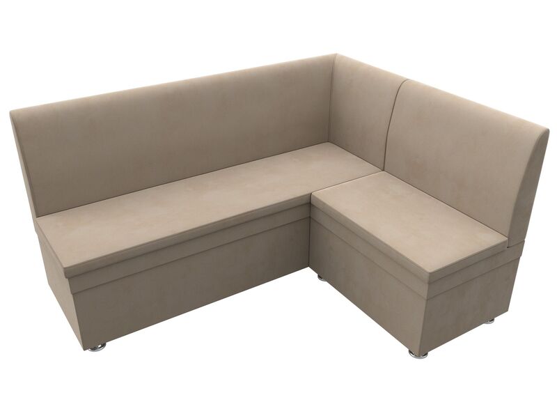 Диван кухонный угловой Уют правый угол, Велюр, SEVEN 729 бежевый
