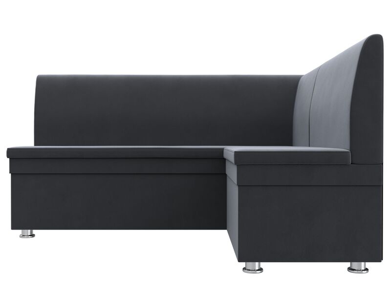 Диван кухонный угловой Уют правый угол, Велюр, SEVEN 17 серый