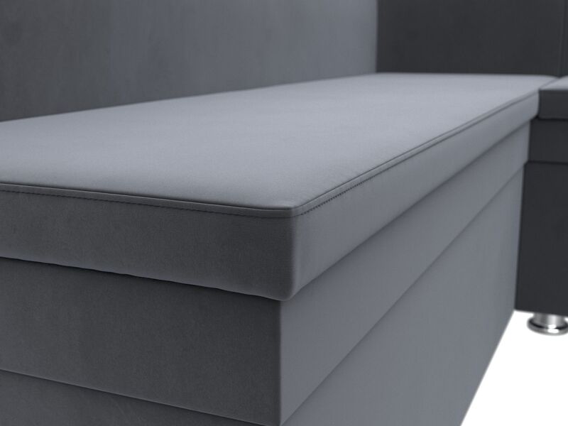 Диван кухонный угловой Уют правый угол, Велюр, SEVEN 17 серый