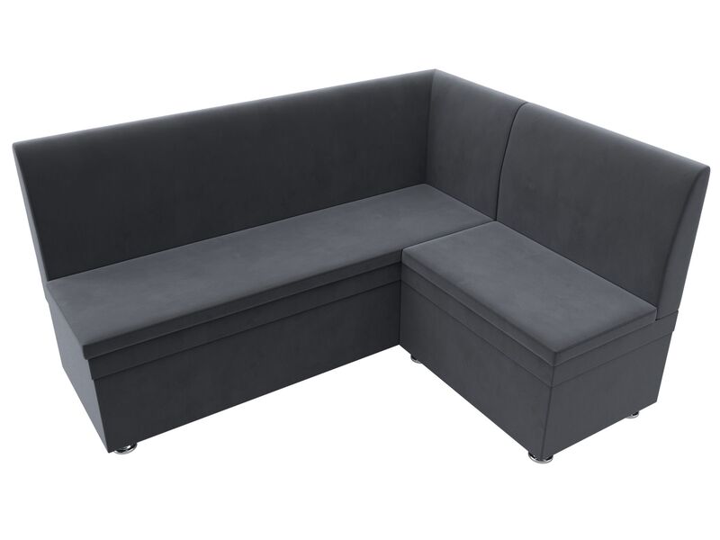 Диван кухонный угловой Уют правый угол, Велюр, SEVEN 17 серый