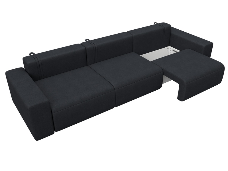 Диван прямой Лига-036 НПБ Классик Лонг, Замша, JOLY 16 темно-серый