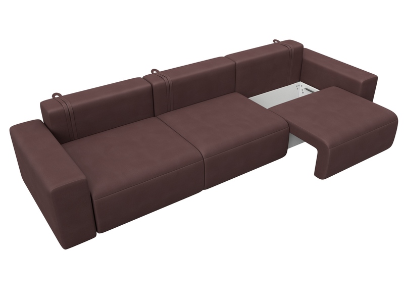 Диван прямой Лига-036 НПБ Классик Лонг, Замша, JOLY 09 бордовый