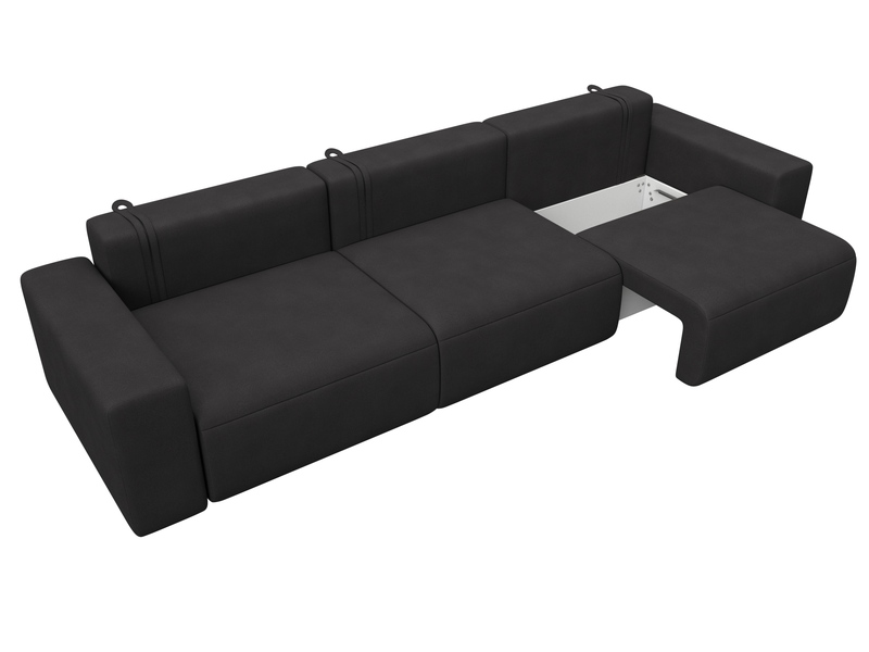 Диван прямой Лига-036 НПБ Классик Лонг, Замша, JOLY 08 коричневый