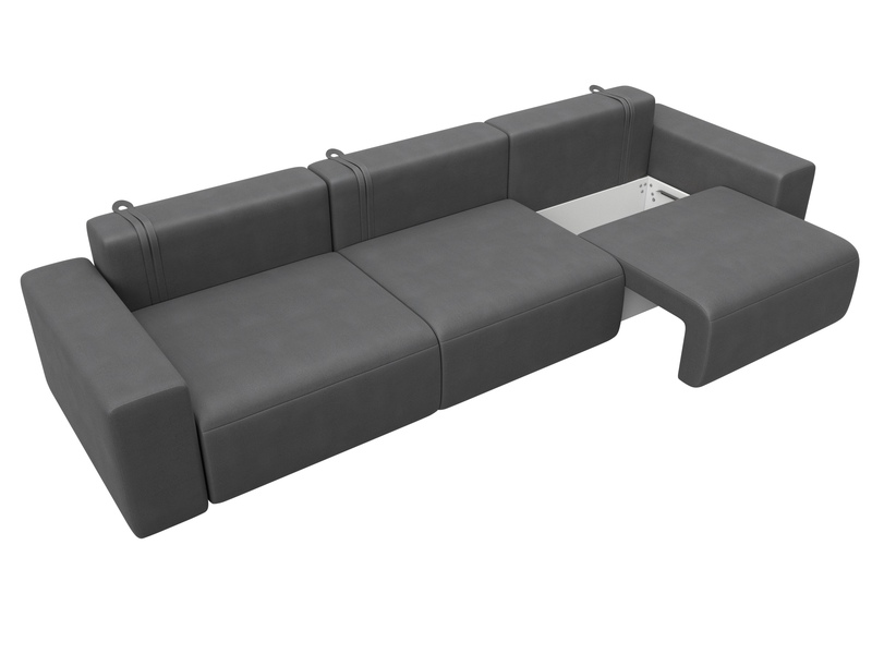 Диван прямой Лига-036 НПБ Классик Лонг, Замша, JOLY 13 серый