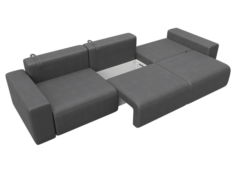 Диван прямой Лига-036 НПБ Классик Лонг, Замша, JOLY 13 серый