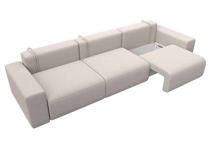 Диван прямой Лига-036 НПБ Классик Лонг, Замша, JOLY 05 бежевый