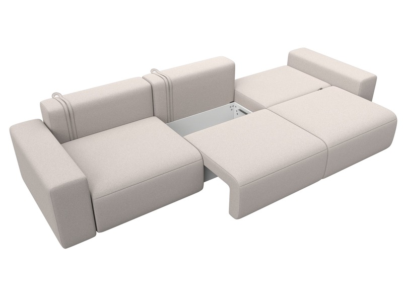 Диван прямой Лига-036 НПБ Классик Лонг, Замша, JOLY 05 бежевый