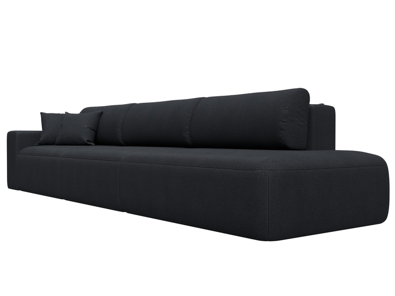 Диван прямой Лига-036 НПБ Модерн Лонг подлокотник слева, Замша, JOLY 16 темно-серый