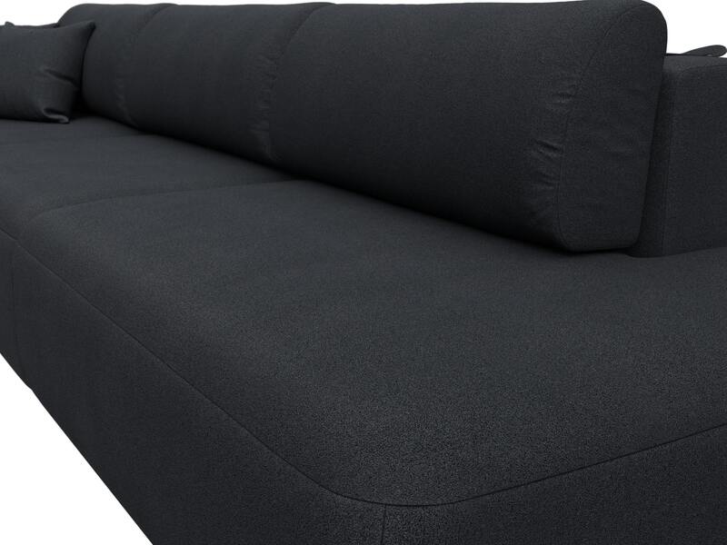 Диван прямой Лига-036 НПБ Модерн Лонг подлокотник слева, Замша, JOLY 16 темно-серый