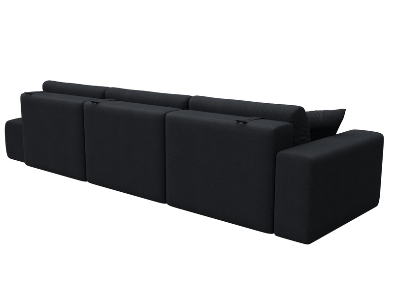 Диван прямой Лига-036 НПБ Модерн Лонг подлокотник слева, Замша, JOLY 16 темно-серый