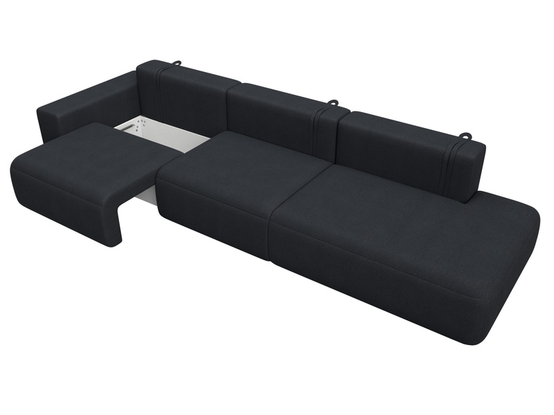 Диван прямой Лига-036 НПБ Модерн Лонг подлокотник слева, Замша, JOLY 16 темно-серый