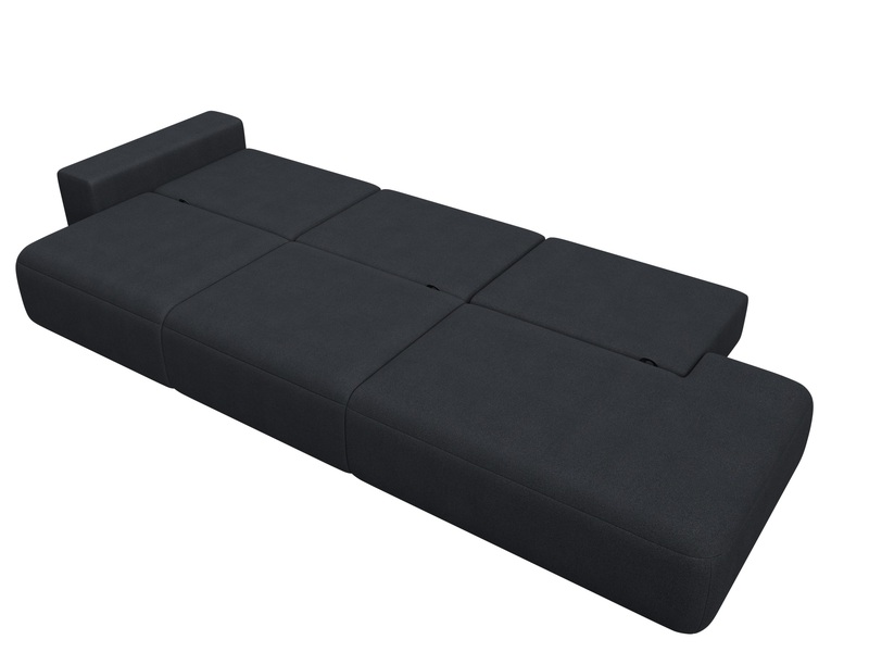 Диван прямой Лига-036 НПБ Модерн Лонг подлокотник слева, Замша, JOLY 16 темно-серый