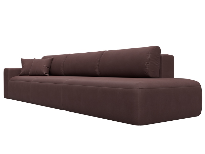Диван прямой Лига-036 НПБ Модерн Лонг подлокотник слева, Замша, JOLY 09 бордовый