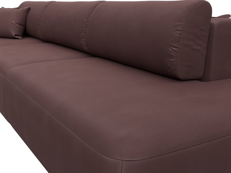 Диван прямой Лига-036 НПБ Модерн Лонг подлокотник слева, Замша, JOLY 09 бордовый