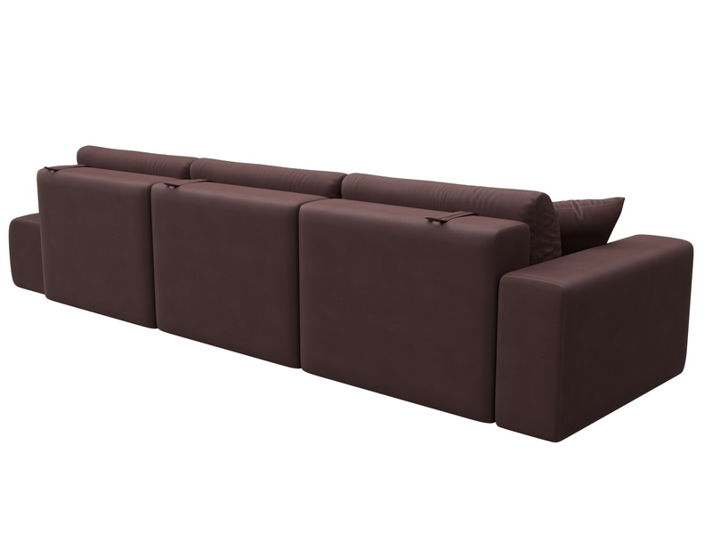 Диван прямой Лига-036 НПБ Модерн Лонг подлокотник слева, Замша, JOLY 09 бордовый