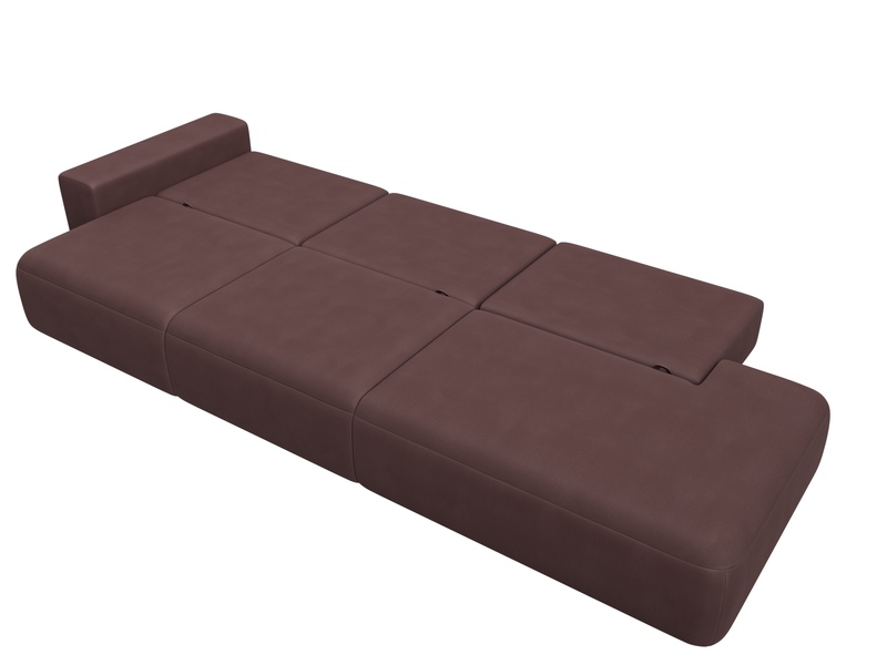 Диван прямой Лига-036 НПБ Модерн Лонг подлокотник слева, Замша, JOLY 09 бордовый