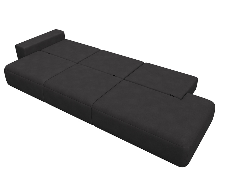 Диван прямой Лига-036 НПБ Модерн Лонг подлокотник слева, Замша, JOLY 08 коричневый