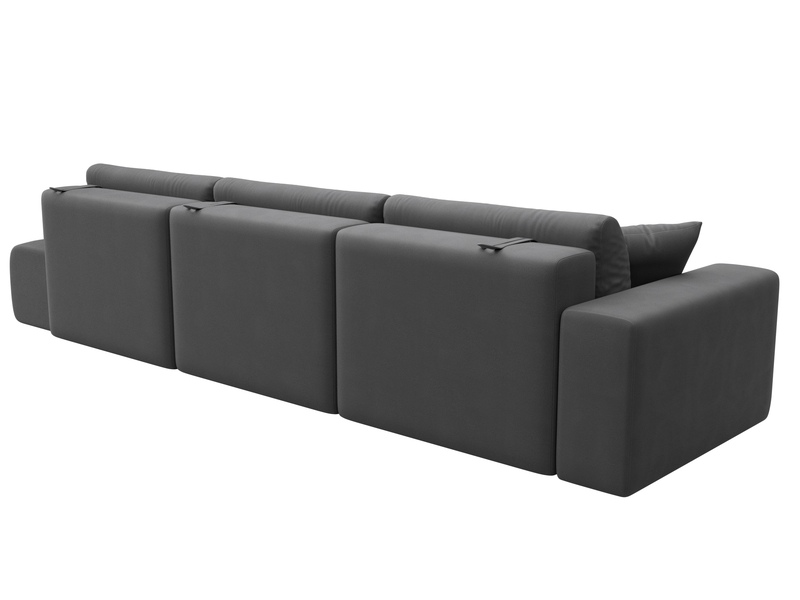 Диван прямой Лига-036 НПБ Модерн Лонг подлокотник слева, Замша, JOLY 13 серый