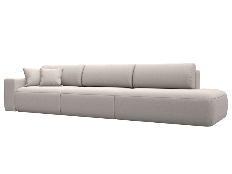 Диван прямой Лига-036 НПБ Модерн Лонг подлокотник слева, Замша, JOLY 05 бежевый