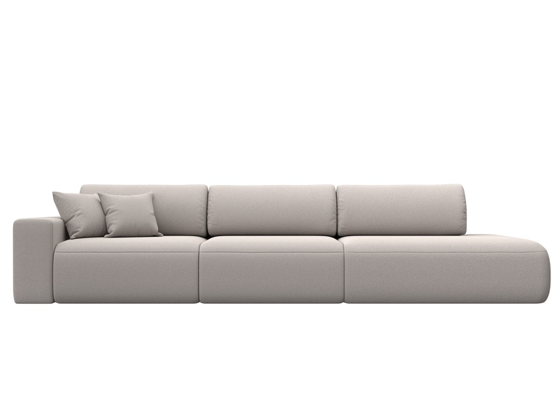 Диван прямой Лига-036 НПБ Модерн Лонг подлокотник слева, Замша, JOLY 05 бежевый