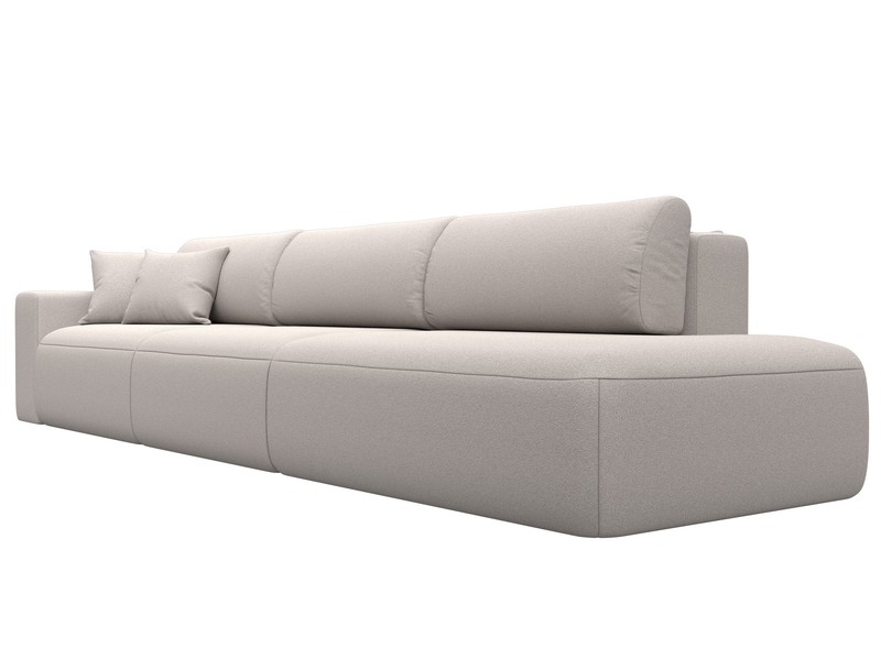 Диван прямой Лига-036 НПБ Модерн Лонг подлокотник слева, Замша, JOLY 05 бежевый