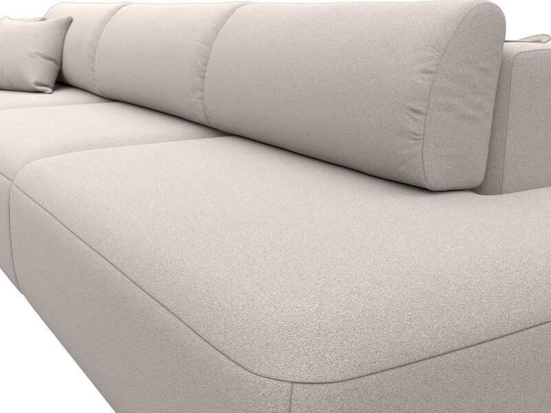 Диван прямой Лига-036 НПБ Модерн Лонг подлокотник слева, Замша, JOLY 05 бежевый