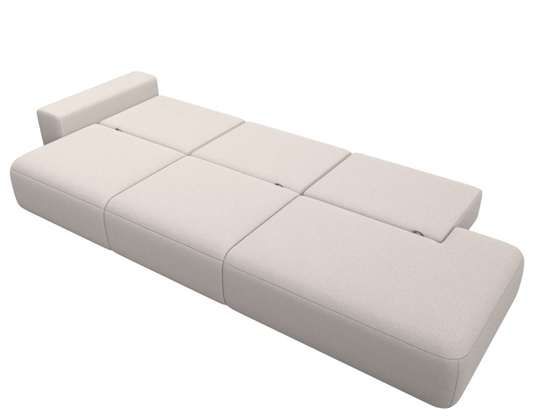Диван прямой Лига-036 НПБ Модерн Лонг подлокотник слева, Замша, JOLY 05 бежевый
