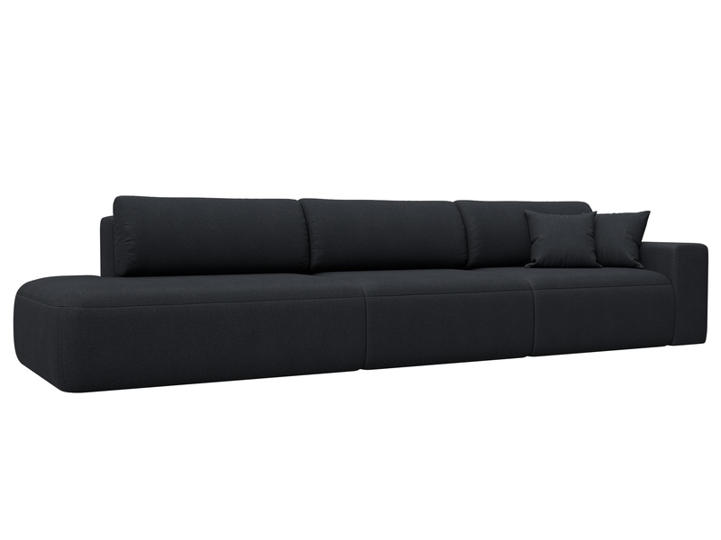 Диван прямой Лига-036 НПБ Модерн Лонг подлокотник справа, Замша, JOLY 16 темно-серый