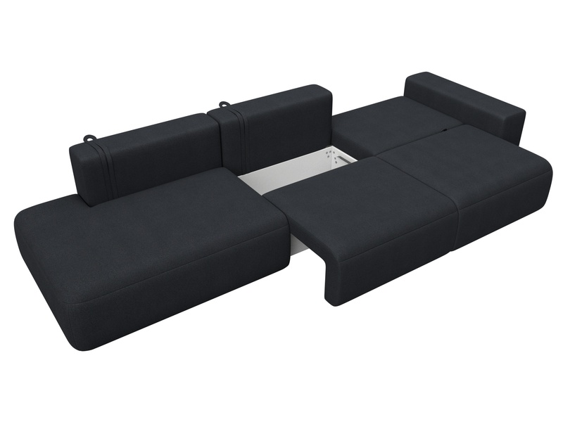 Диван прямой Лига-036 НПБ Модерн Лонг подлокотник справа, Замша, JOLY 16 темно-серый