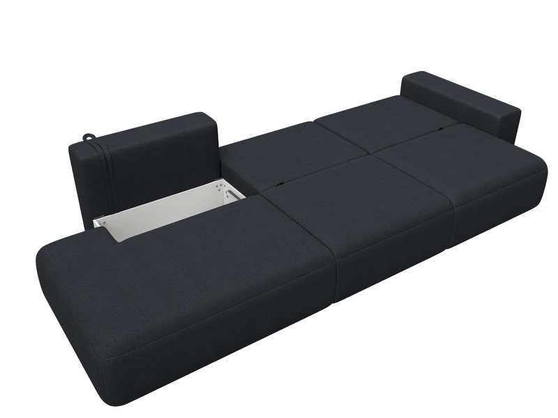 Диван прямой Лига-036 НПБ Модерн Лонг подлокотник справа, Замша, JOLY 16 темно-серый