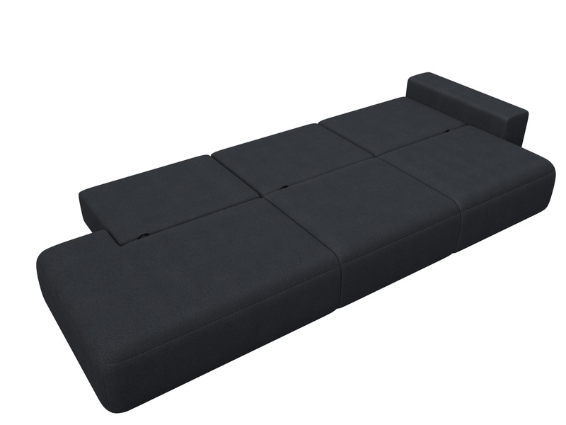 Диван прямой Лига-036 НПБ Модерн Лонг подлокотник справа, Замша, JOLY 16 темно-серый