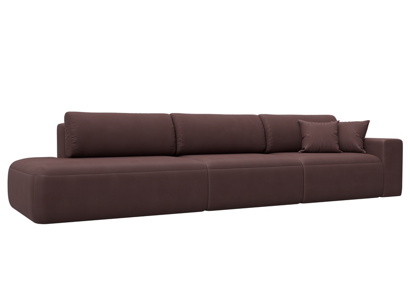 Диван прямой Лига-036 НПБ Модерн Лонг подлокотник справа, Замша, JOLY 09 бордовый