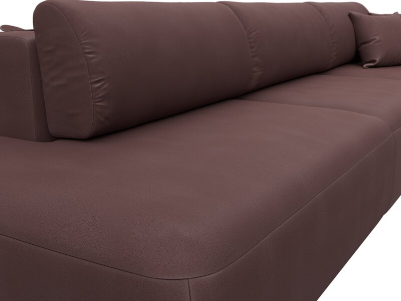 Диван прямой Лига-036 НПБ Модерн Лонг подлокотник справа, Замша, JOLY 09 бордовый