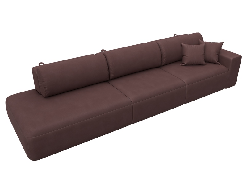 Диван прямой Лига-036 НПБ Модерн Лонг подлокотник справа, Замша, JOLY 09 бордовый
