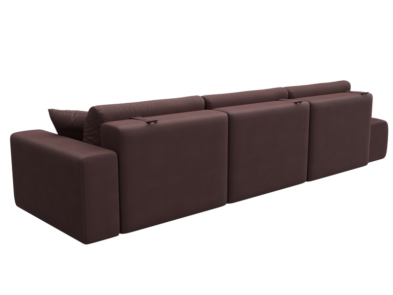 Диван прямой Лига-036 НПБ Модерн Лонг подлокотник справа, Замша, JOLY 09 бордовый