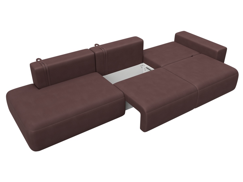 Диван прямой Лига-036 НПБ Модерн Лонг подлокотник справа, Замша, JOLY 09 бордовый