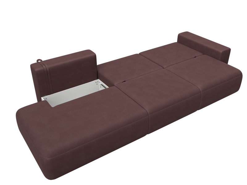 Диван прямой Лига-036 НПБ Модерн Лонг подлокотник справа, Замша, JOLY 09 бордовый