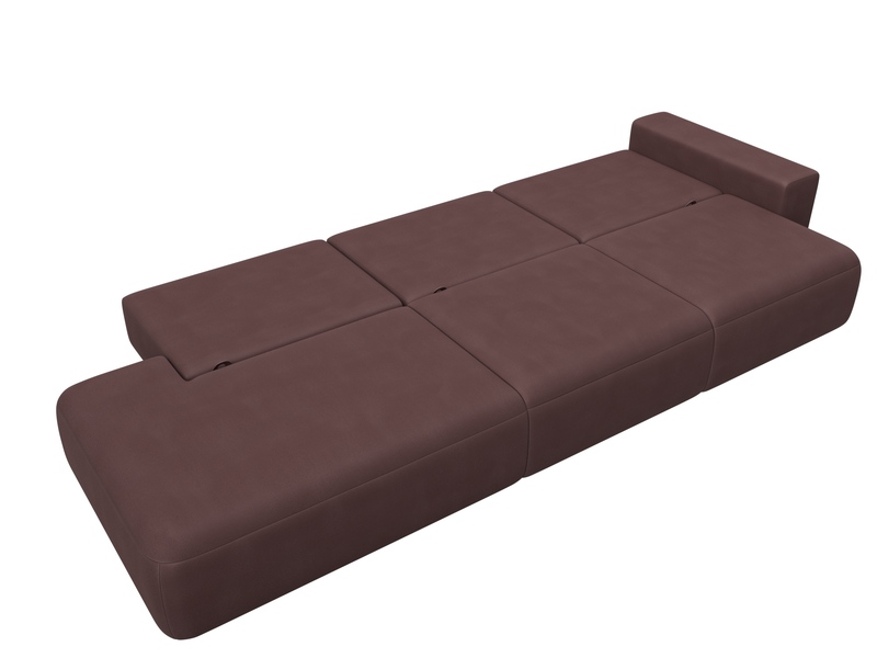 Диван прямой Лига-036 НПБ Модерн Лонг подлокотник справа, Замша, JOLY 09 бордовый