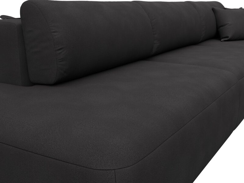 Диван прямой Лига-036 НПБ Модерн Лонг подлокотник справа, Замша, JOLY 08 коричневый