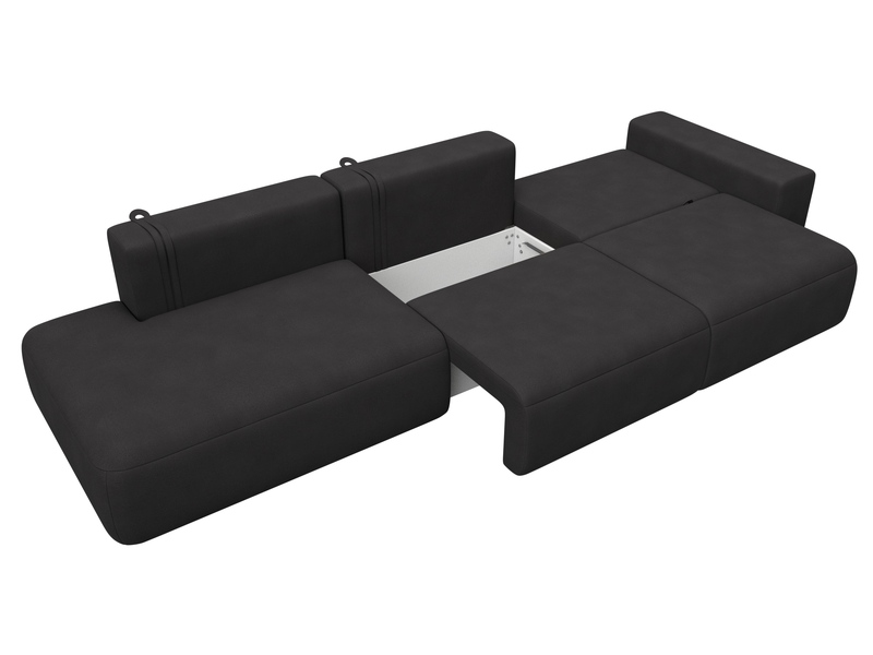 Диван прямой Лига-036 НПБ Модерн Лонг подлокотник справа, Замша, JOLY 08 коричневый