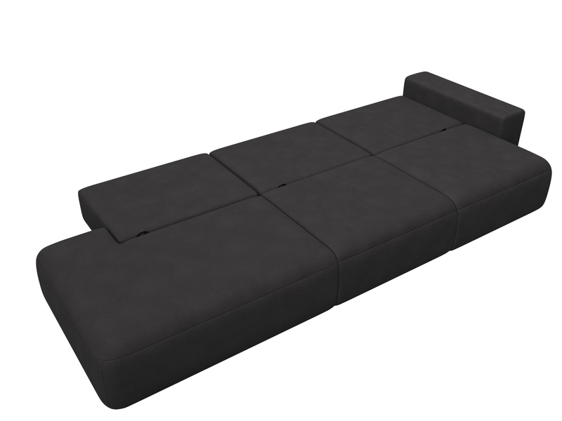 Диван прямой Лига-036 НПБ Модерн Лонг подлокотник справа, Замша, JOLY 08 коричневый